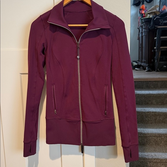 Lululemon maroon Purple Zip-Up Jacket workout athletic women’s full zip gym - Picture 2 of 6